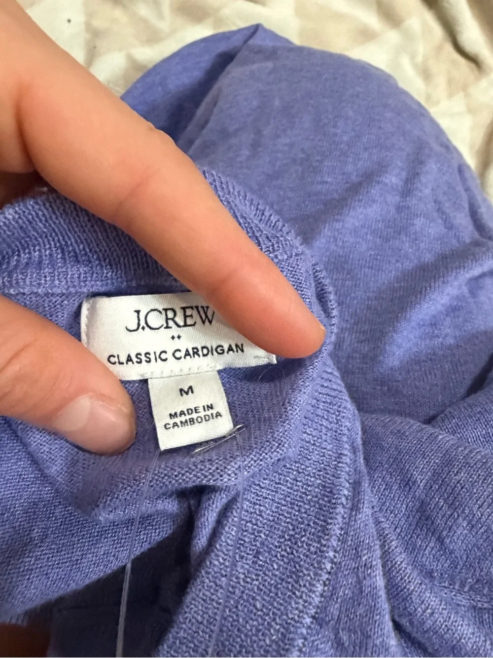 J crew fresh orchid Classic cotton cardigan sweater